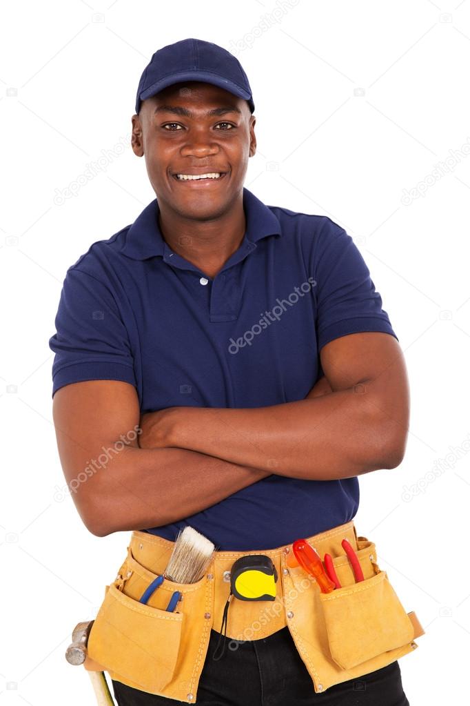 repairman with arms crossed