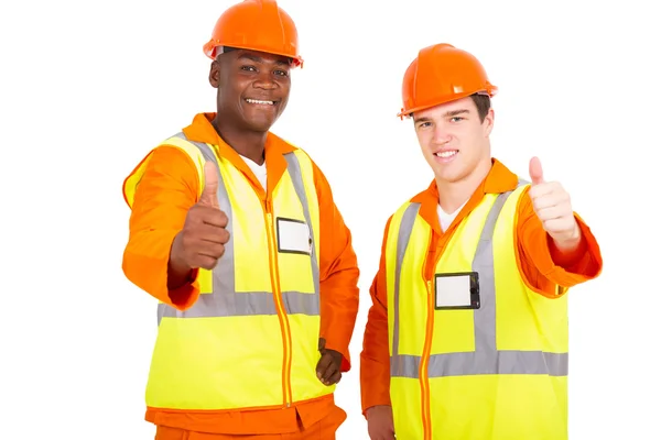 Engenheiros dando polegares para cima — Fotografia de Stock