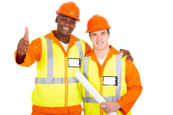 Trabajadores de la construcción feliz —  Fotos de Stock