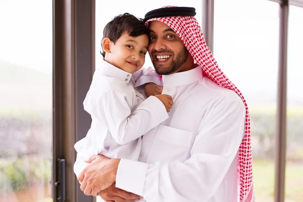 Muslim father and son — Stock Photo, Image