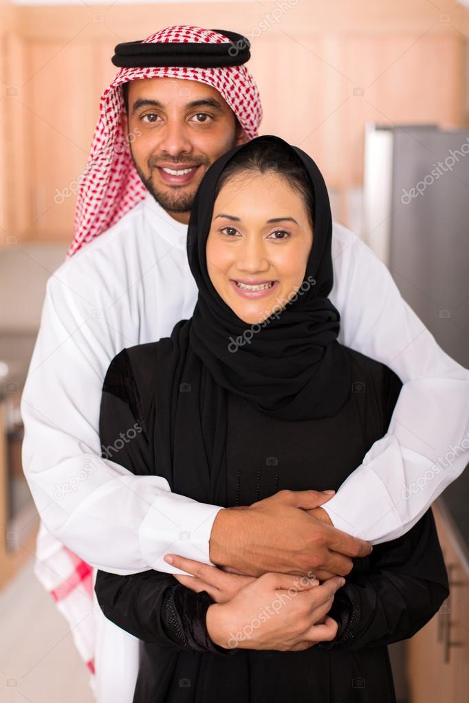 muslim couple at home