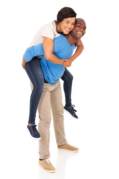 African american couple piggyback — Stock Photo, Image