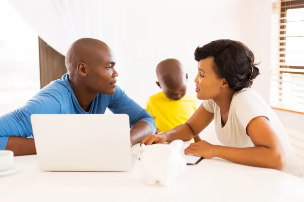 African couple doing family finances — Stock Photo, Image