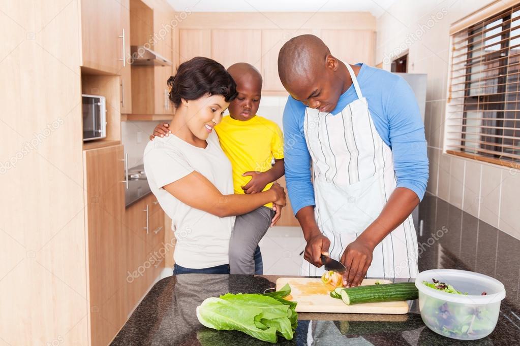 african american family cooking