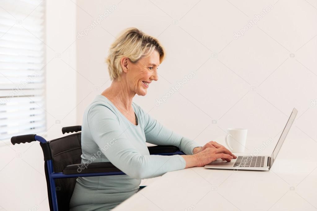 woman with laptop at home