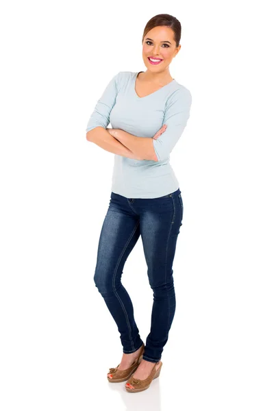 Woman with arms crossed — Stock Photo, Image