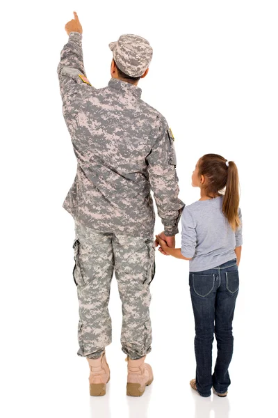 Militar homem e filha — Fotografia de Stock