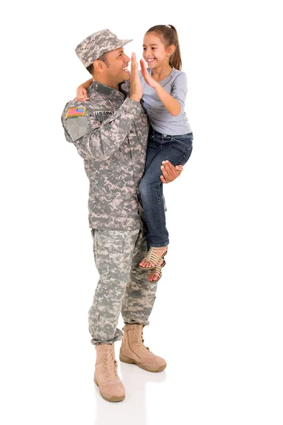 Militär man och dotter — Stockfoto