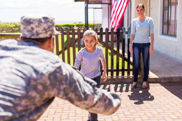 Militær familiegjenforening – stockfoto