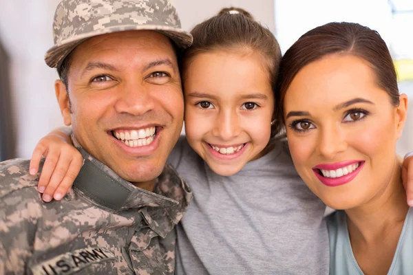 Militær familie hjemme – stockfoto