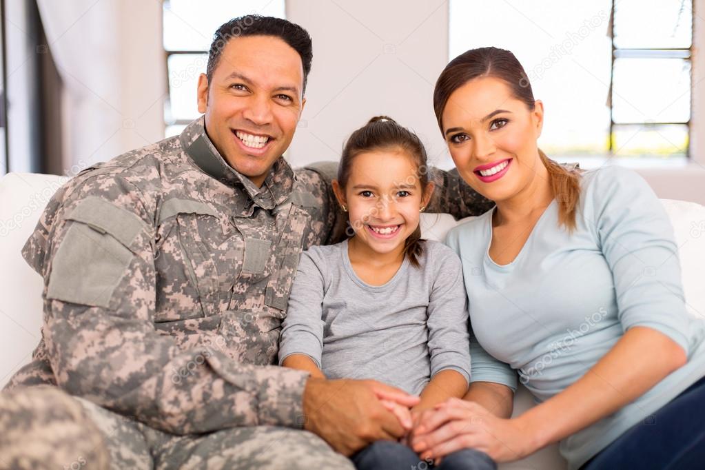 military family at home