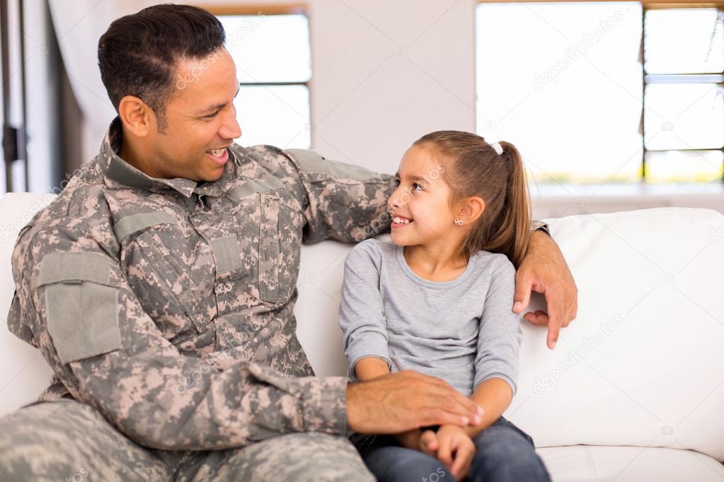 daughter and military father