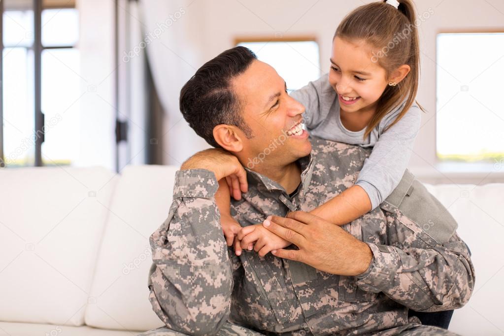 daughter and military father
