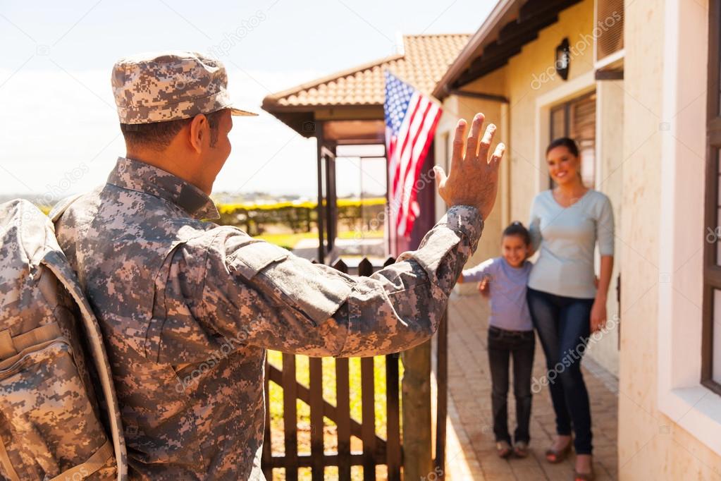 family welcoming military father