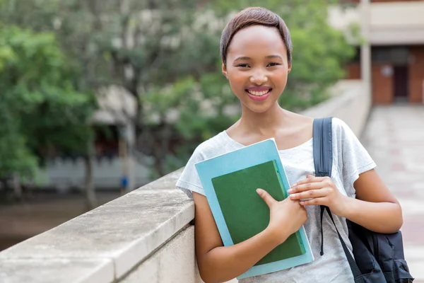 College meisje met boeken — Stockfoto