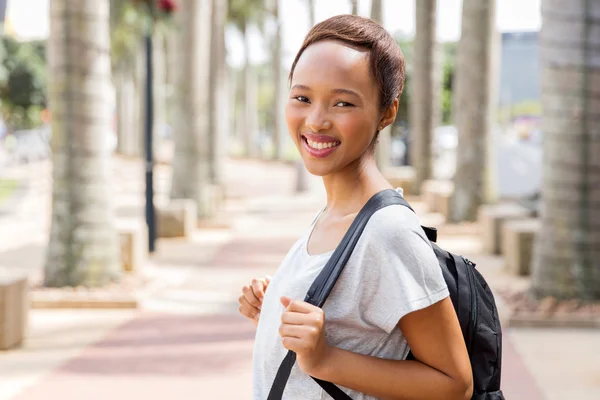 Afro american college flicka — Stockfoto