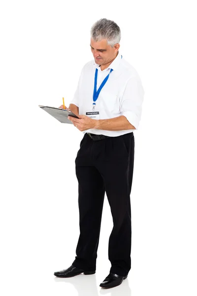 Driving instructor with clipboard — Stock Photo, Image