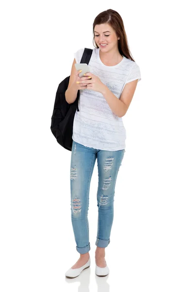 Student med smart telefon — Stockfoto