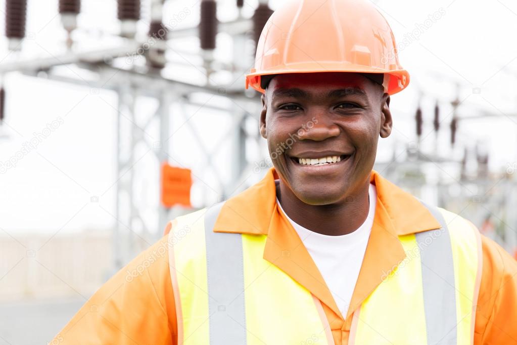 electrical worker in substation