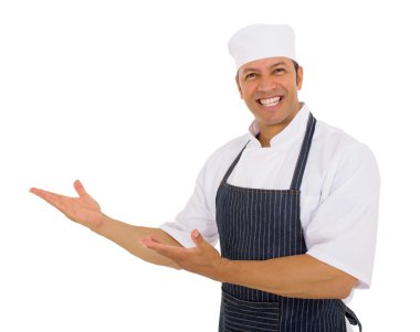 boş alanı sunan Şef