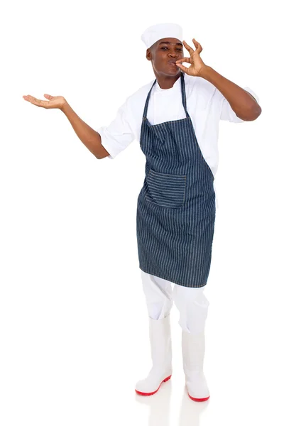 男性的非洲裔美国厨师 — 图库照片