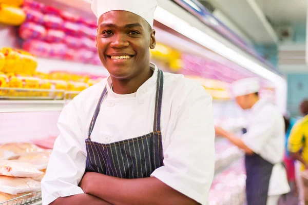 Butchery worker with arms crossed — Stock Photo, Image