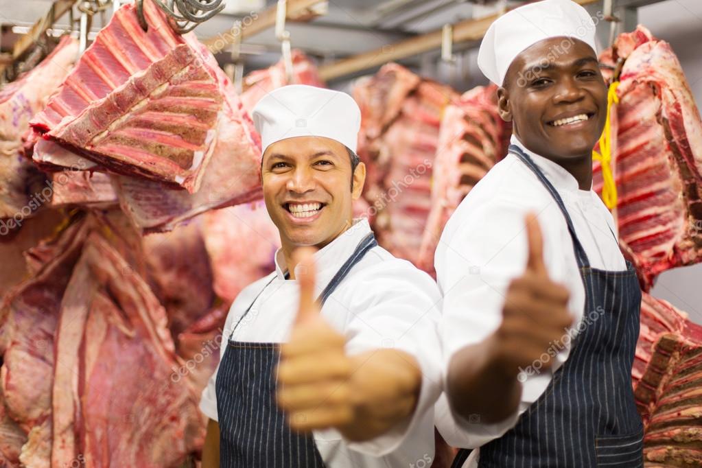 butchers giving thumbs up