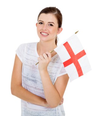 İngiltere bayrak ile kız