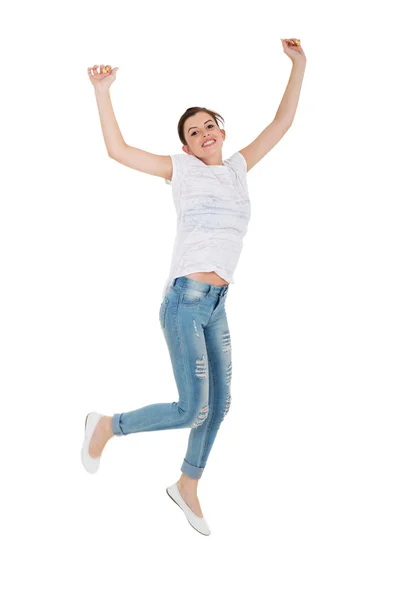 Adolescente menina saltando — Fotografia de Stock