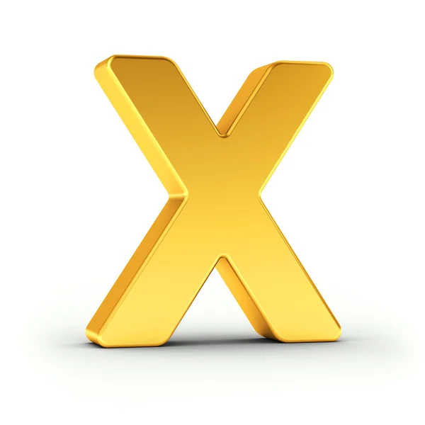 The letter X as a polished golden object with clipping path — Stock Photo, Image