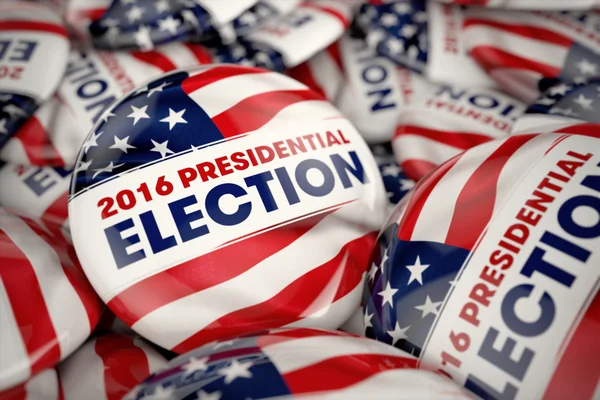 2016 presidentvalet knappar — Stockfoto