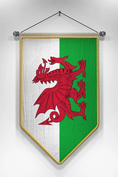 Wimpel der Wales-Flagge — Stockfoto
