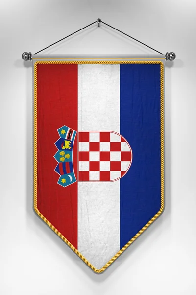 Croatia Flag Pennant — Stock Photo, Image