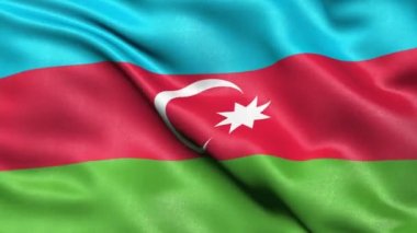 Azerbaycan Bayrağı Kusursuz Döngü. 3 Boyutlu Canlandırma.