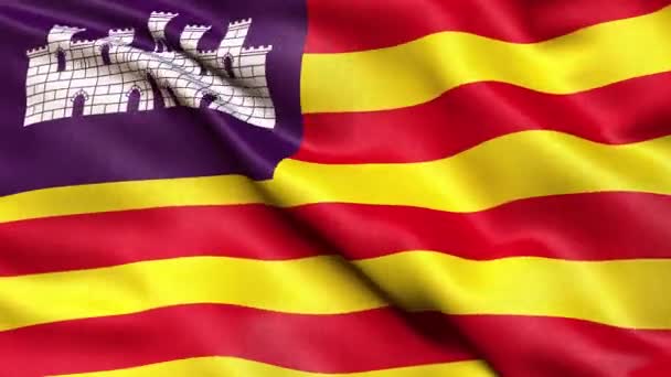 Balearic Islands Flag Seamless Loop — Stock Video