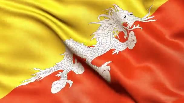 Bhutan Vlag Naadloze Lus Animatie — Stockvideo