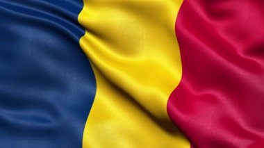 Chad Flag Kusursuz Döngü. 3 Boyutlu Canlandırma.