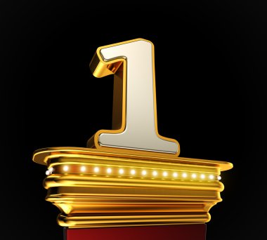 Altın platform üzerinde bir numara