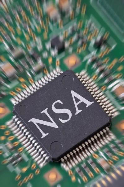 Makro Nsa Microchip — Zdjęcie stockowe