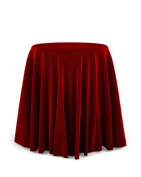 Pedestal redondo com pano vermelho — Fotografia de Stock