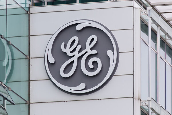 New General Electric logo in Baden, Switzerland
