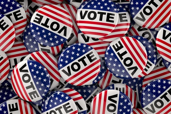 Box full of vote buttons — Stock Photo, Image