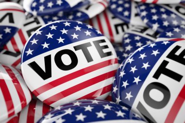 American vote button clipart