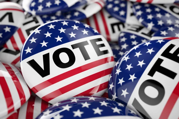 アメリカ人の投票ボタン — ストック写真