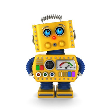 Toy robot looking innocently clipart