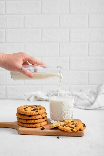 Pâtisseries Maison Rondes Gros Biscuits Aux Raisins Secs Gâteries Pour — Photo