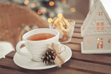 Noel evi dekorasyonu, güzel tatil dekorasyonu.. 