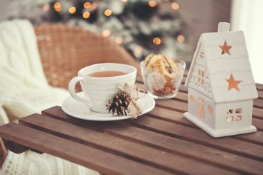 Noel evi dekorasyonu, güzel tatil dekorasyonu.. 