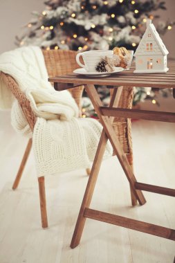 Noel evi dekorasyonu, güzel tatil dekorasyonu.. 