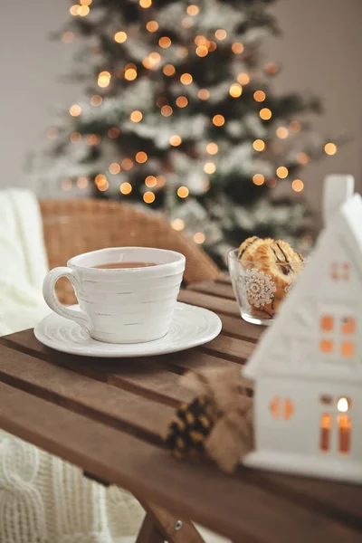 Decoración del hogar de Navidad, hermosa decoración de vacaciones. — Foto de Stock